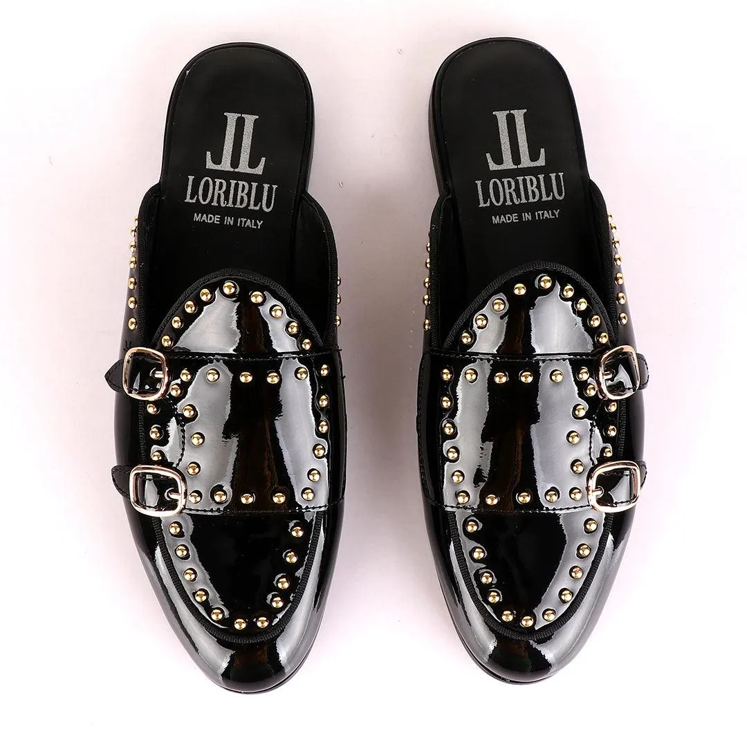 LoriBlu Classic Wetlips with Straps Mole Black Half Leather Shoe
