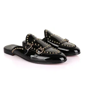LoriBlu Classic Wetlips with Straps Mole Black Half Leather Shoe