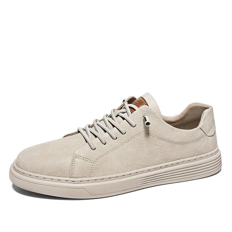 Low-top Men's Shoes Two-layer Cowhide Casual Sneakers