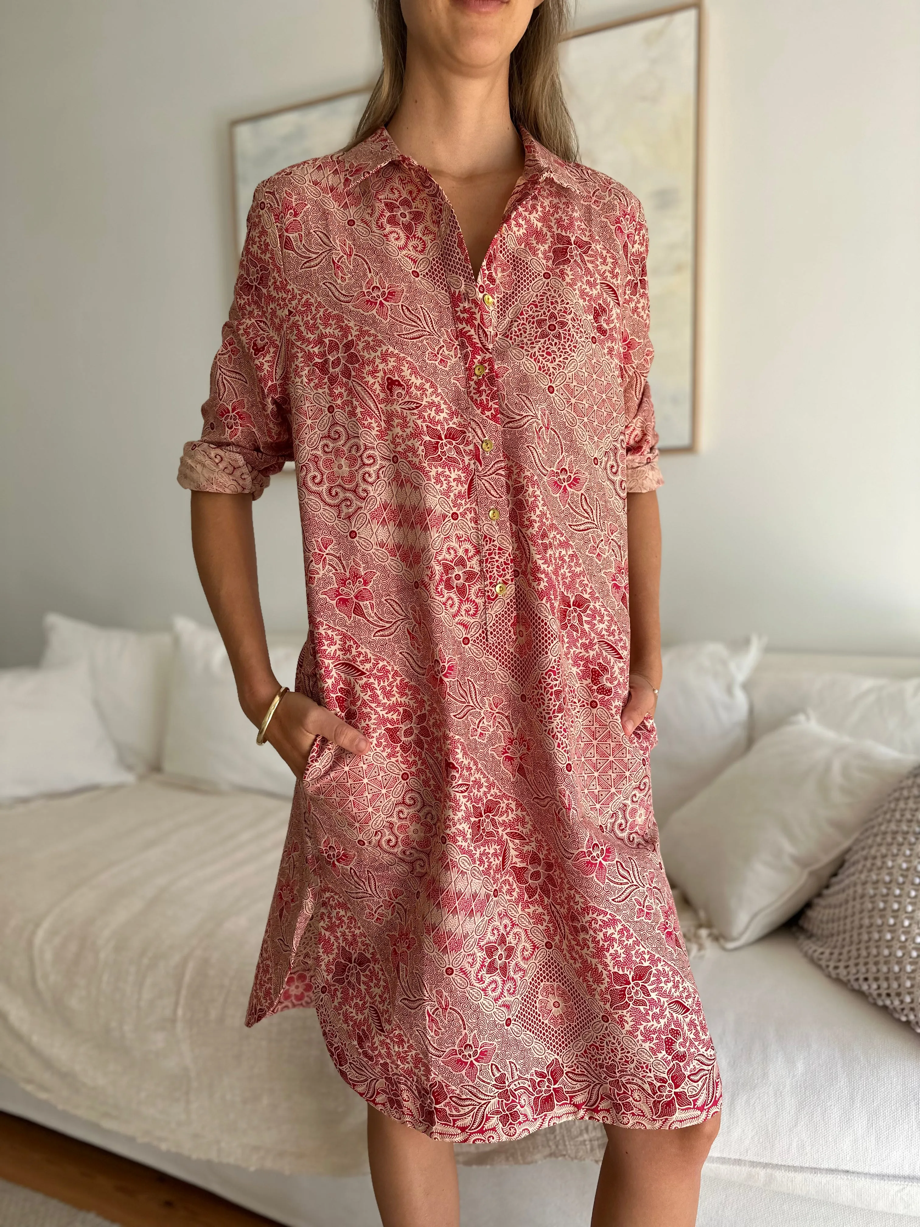 New Yorker Dress in pink batik