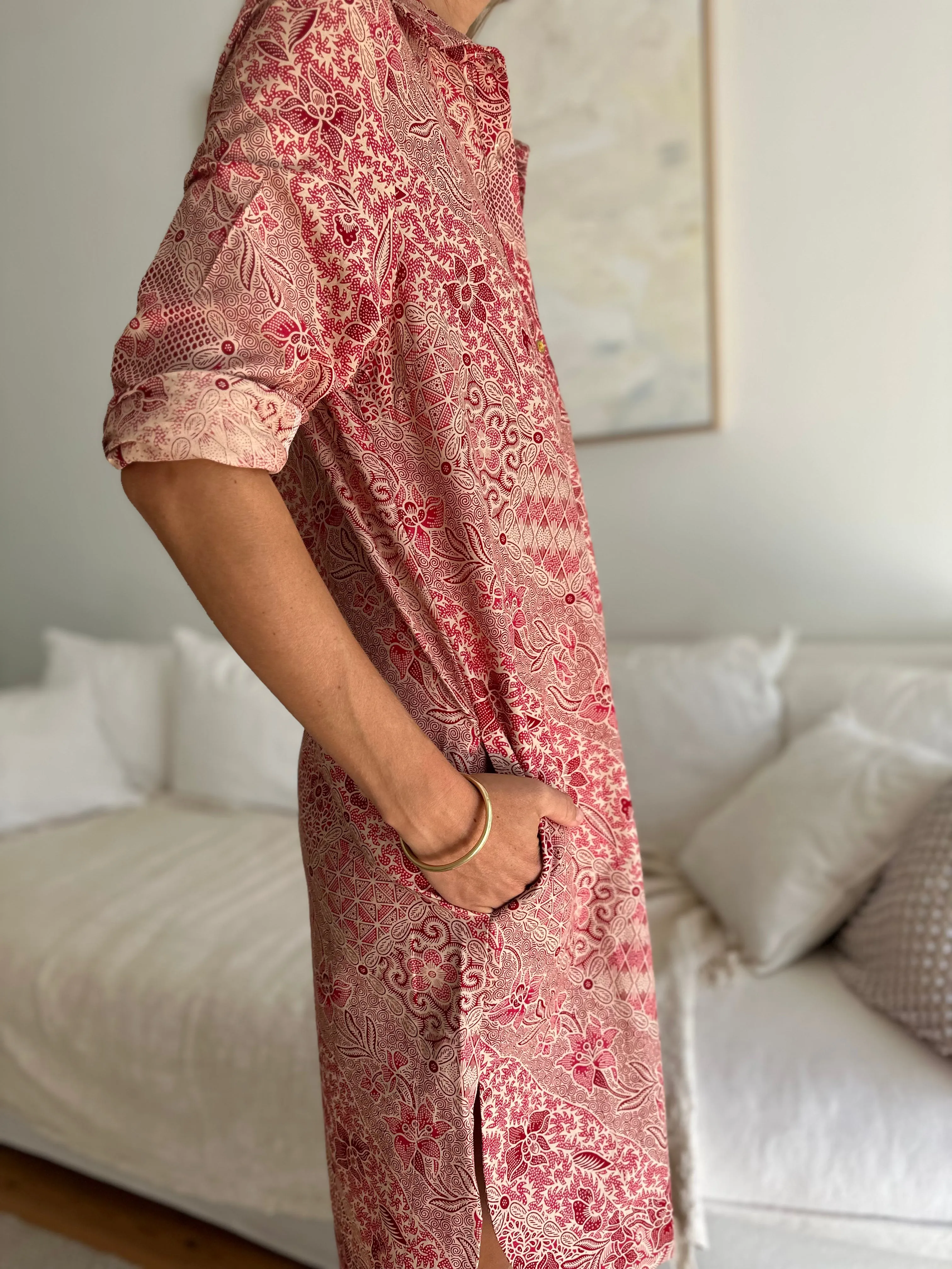 New Yorker Dress in pink batik