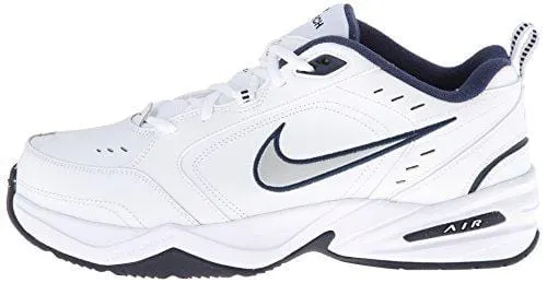 Nike Men's Air Monarch IV Cross Trainer, White/Metallic Silver/Midnight Navy, 11.0 Regular US