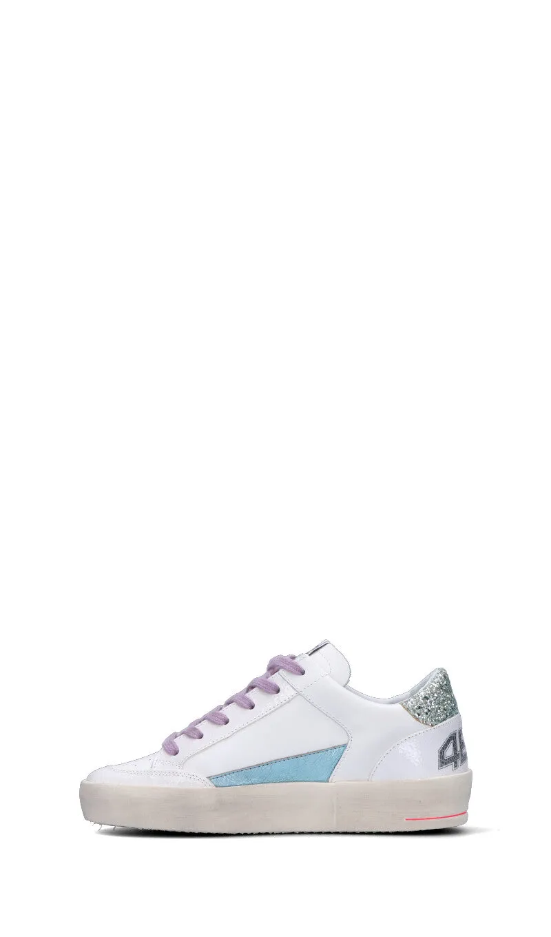 QUATTROBARRADODICI Sneaker donna bianca/lilla in pelle