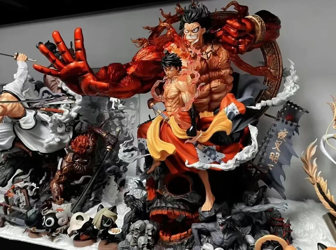 "One Piece Fudo King Luffy – King of Thieves & Kingdom of Pirates, Sakura Ghost Island Luffy Collectible Model, Limited Edition Figurine"