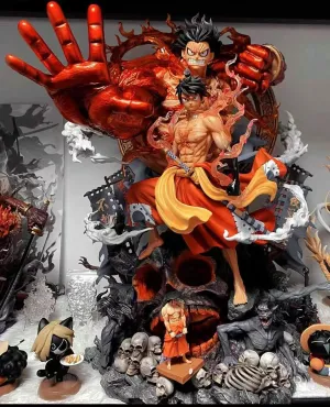 "One Piece Fudo King Luffy – King of Thieves & Kingdom of Pirates, Sakura Ghost Island Luffy Collectible Model, Limited Edition Figurine"