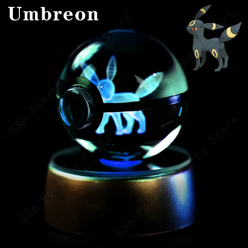 "Pokémon Crystal Ball 3D Lamp – Pikachu, Gengar, Mew, Mewtwo Glass Ball Figure with Pokéball Base, Perfect Night Light & Birthday Gift for Pokémon Fans"