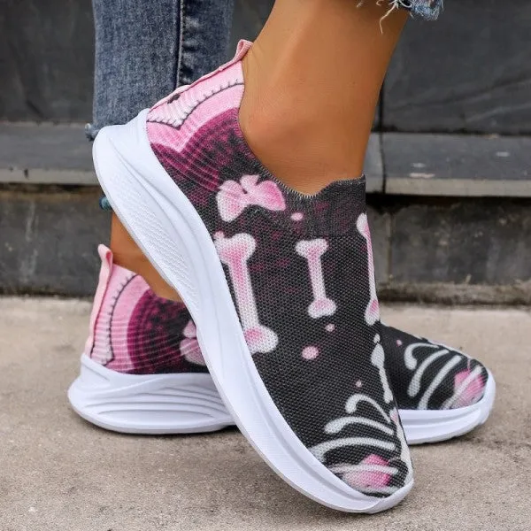 sealbeer - Purple Casual Patchwork Printing Round Comfortable Out Door Shoes