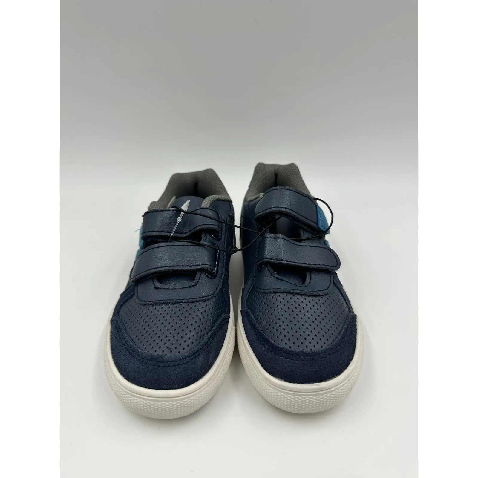 Small Kid Size 11, Blue Fashion Sneaker, with Straps, and Suede Details