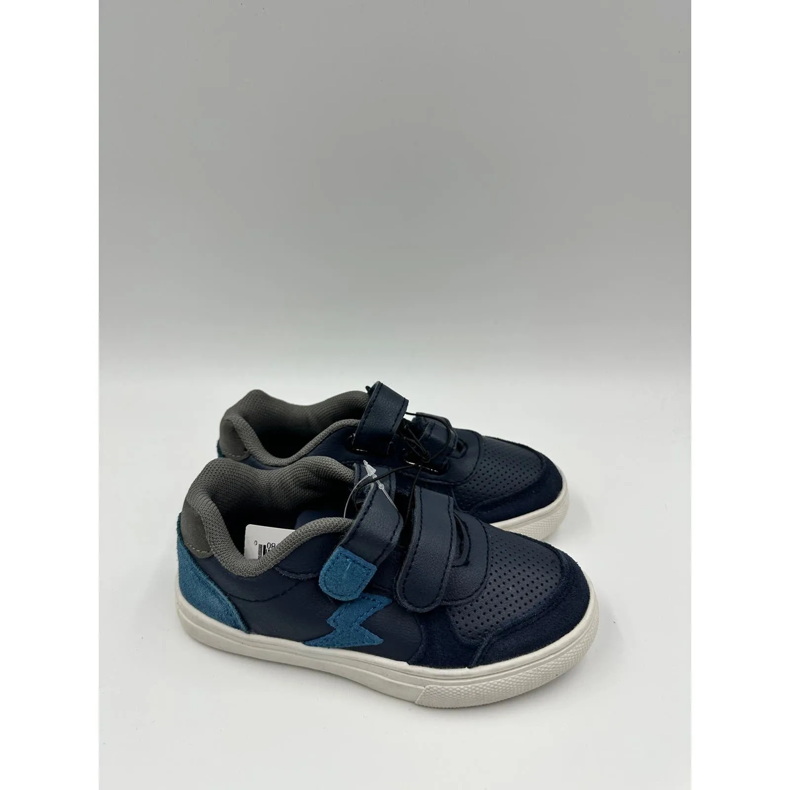 Small Kid Size 11, Blue Fashion Sneaker, with Straps, and Suede Details