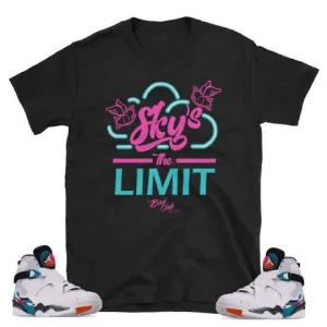 South Beach Jordan 8 "Sky's the Limit" black tee