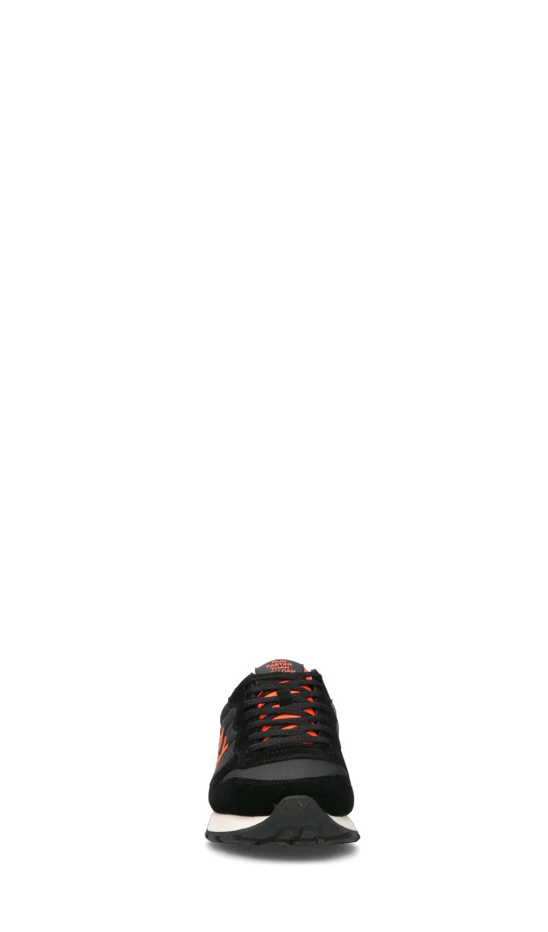 SUN68 Sneaker uomo nera/arancio in suede