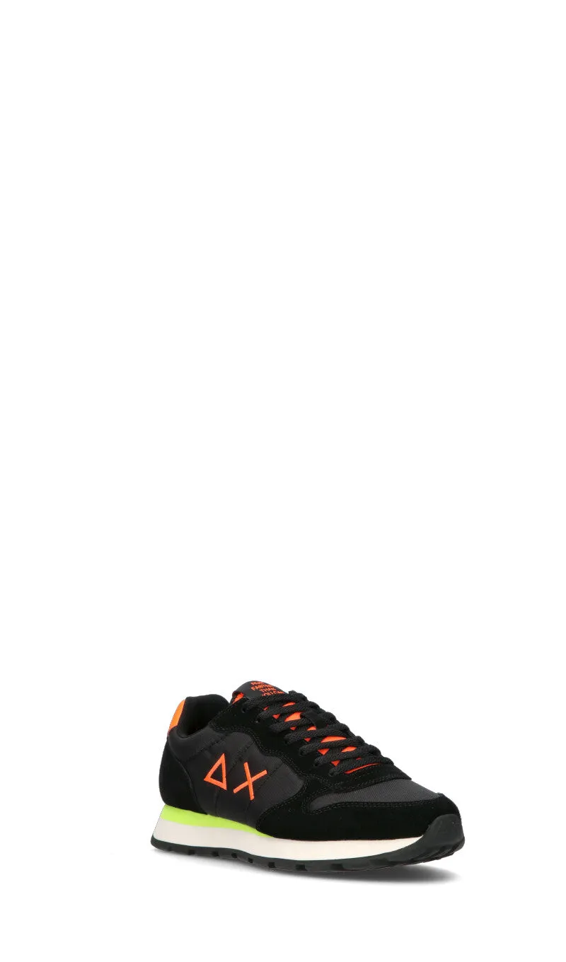 SUN68 Sneaker uomo nera/arancio in suede