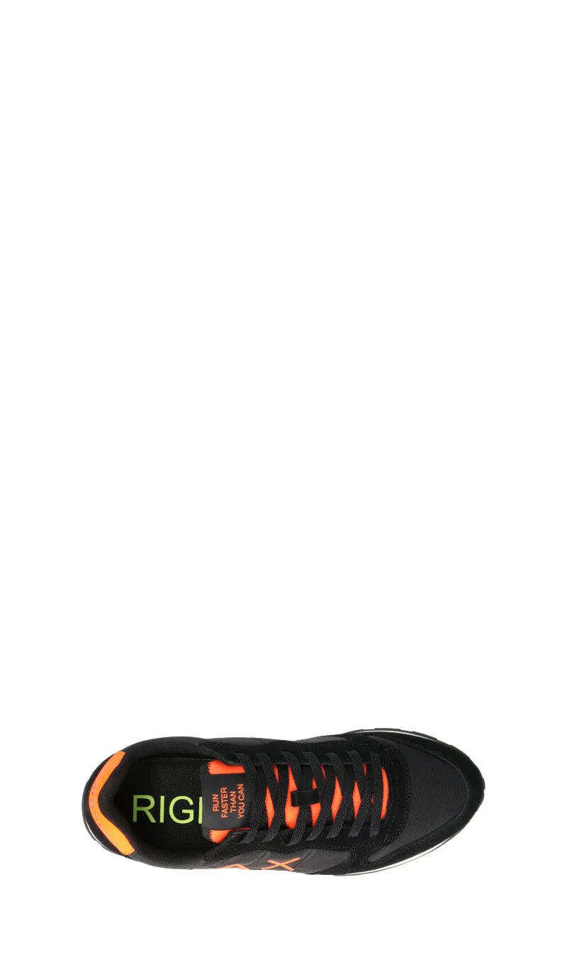 SUN68 Sneaker uomo nera/arancio in suede