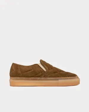 Tanino Suede Curry Yellow Slip On Sneakers