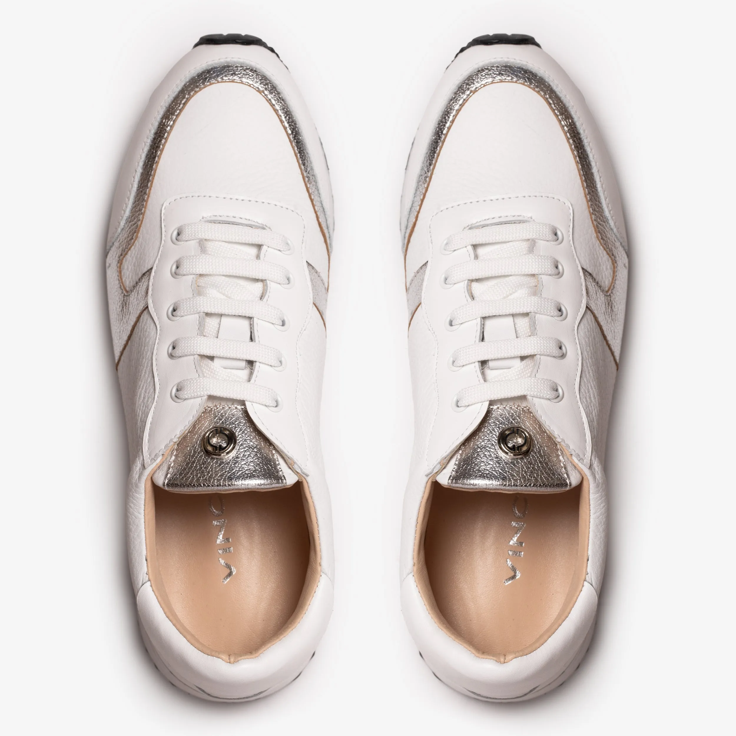 The Masal White Leather Women Sneaker