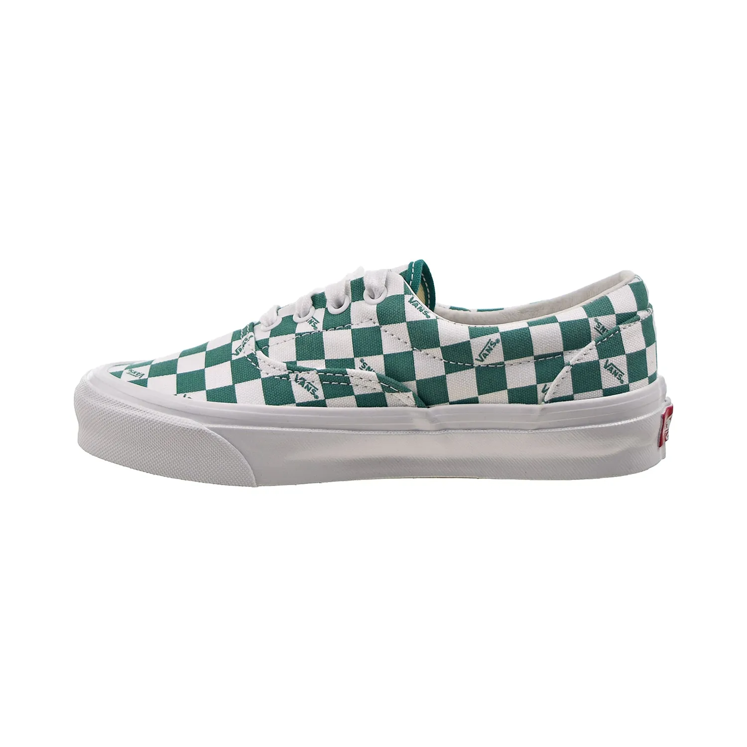 Vans Vault OG Era LX Checkboard Logo Men's Shoes Cadmium Green-White