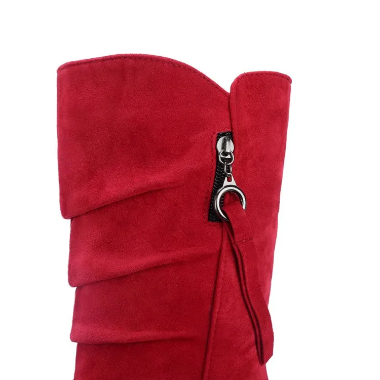 Women's Wedge Heel Mid Calf Boots